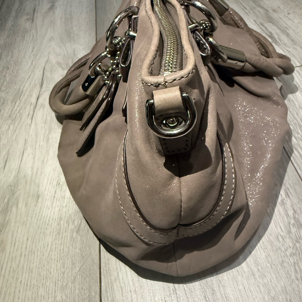 COACH Y2K Madison Sophia Gray Leather Shoulder Purse J1293-F22563 Shimmering - Picture 3 of 7